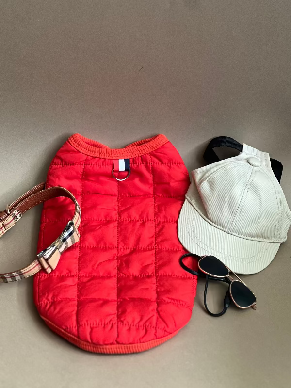 Chaleco en color rojo para perro o gato, es calientito, está forrado por dentro unisex. trae la argolla para sujetar la correa. es para razas pequeñas a medianas.