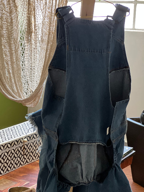 jumper o peto de mezclilla de pantalón, fácil de poner, CON VELCRO DE CADA LADO cómodo para perro de raza MEDIANA A GRANDE