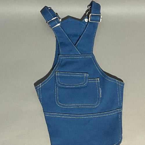 OVEROL O PETO DE MEZCLILLA COLOR AZUL, PARA RAZAs pequeñas. facil de poner