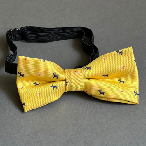 MOÑITO PARA EL CUELLO AJUSTABLE SIRVE PARA RAZAS GRANDES. AMARILLO DE PERRITO AZUL MARINO.