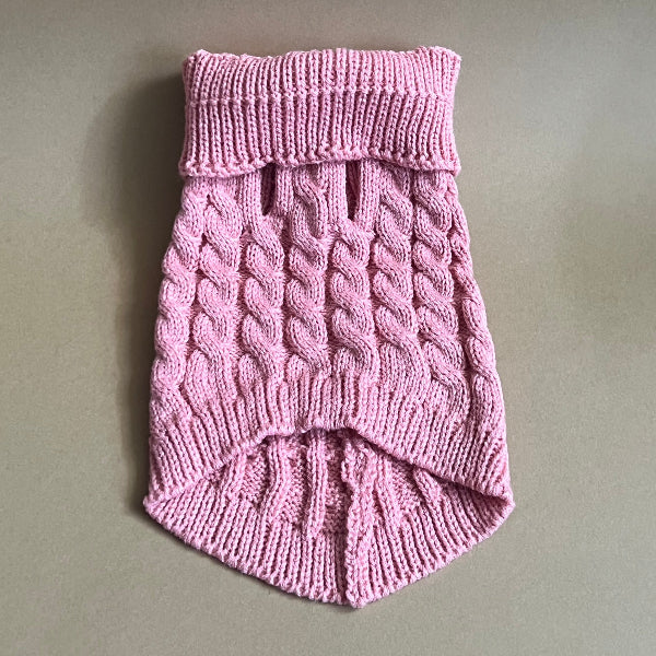 SUETER TEJIDO CUELLO TORTUGA, DE BUENA CALIDAD, CALIENTITO PARA RAZAS PEQUEÑAS. COLOR ROSA