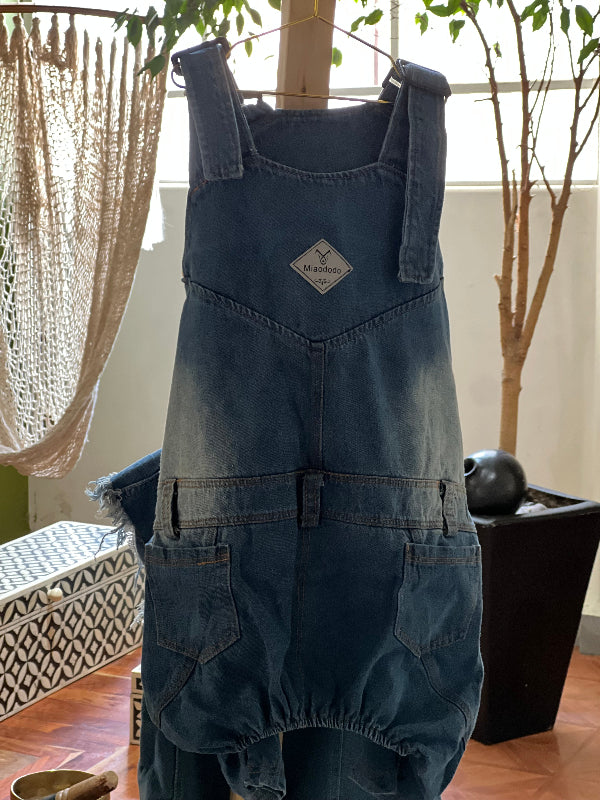 jumper o peto de mezclilla de pantalón, fácil de poner, CON VELCRO DE CADA LADO cómodo para perro de raza MEDIANA A GRANDE