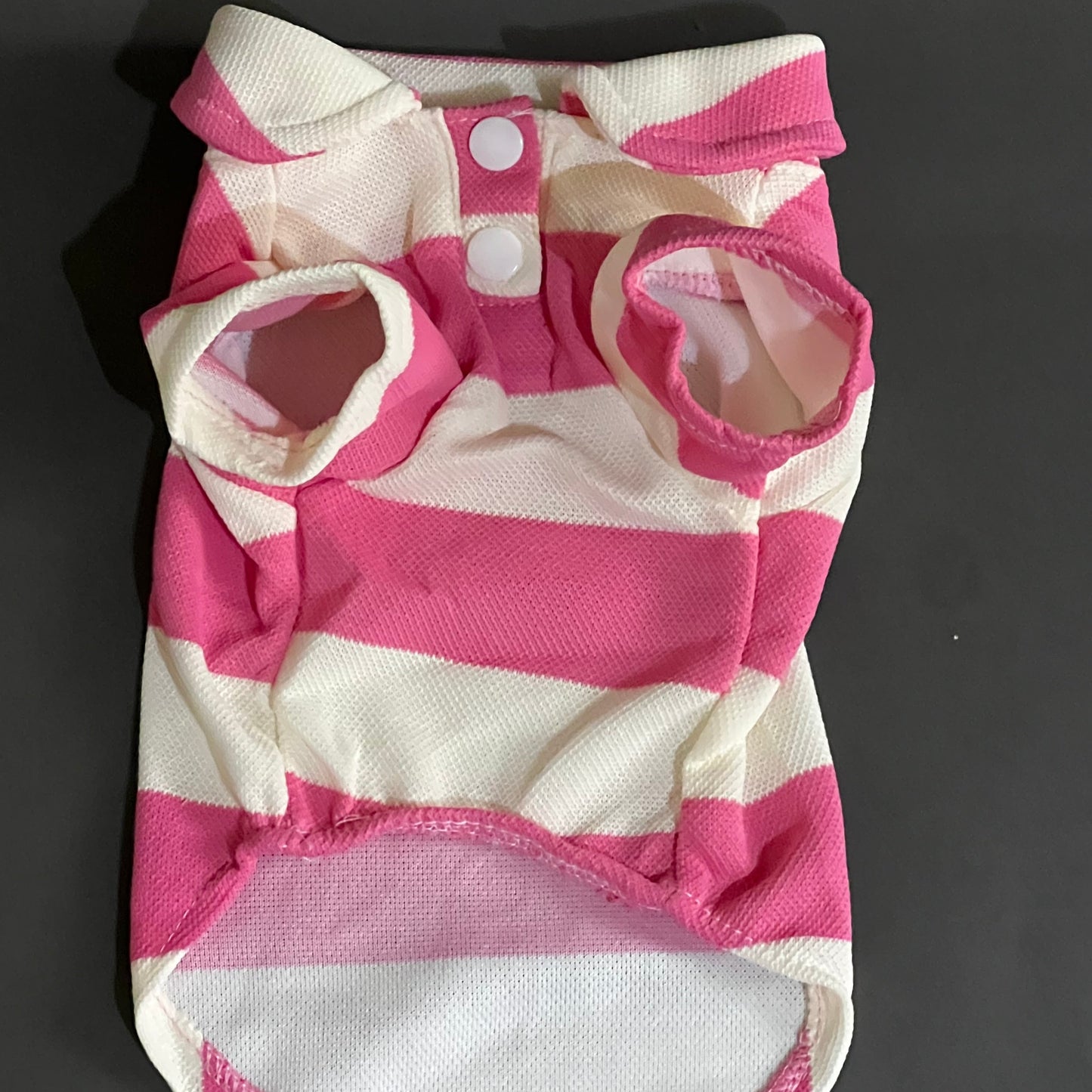 polo rayas fresca, liviana, muy comoda, para perro y gato de raza mini hasta mediana. color rosa