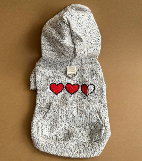 Sudadera corazones para perro pequeño a mediano