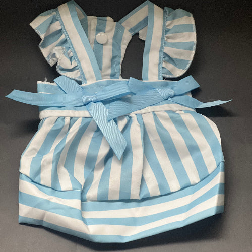 VESTIDO DE RAYAS AZUL CON MOÑITOS COMODO Y COQUETO