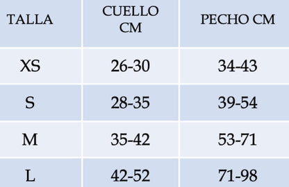 Pechera liviana para razas pequeñas y grandes