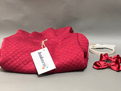 CHAQUETA ROJO VINO ACOLCHADA Y FORRADA, CALIENTITA CON COSTURA DE ROMBO , PARA PERRO PEQUEÑOS A MEDIANOS.DE BOTON A PRESIÓN.