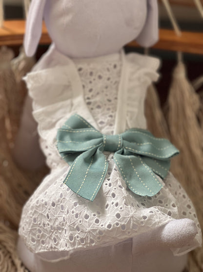 Vestido Blanco Tela Perforada