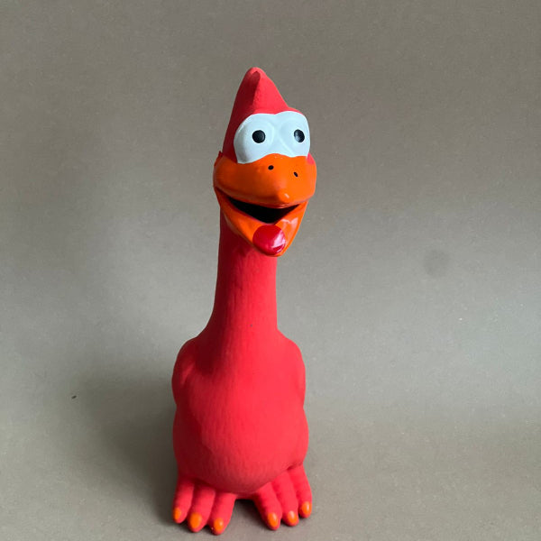 JUGUETE DE SILICONE CON SONIDO PARA MANDÍBULA FUERTE COLOR ROJO