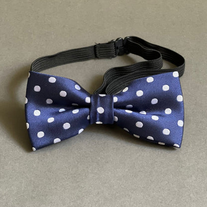 MOÑITO PARA EL CUELLO AJUSTABLE SIRVE PARA RAZAS GRANDES. AZUL MARINO DE BOLITAS BLANCAS.