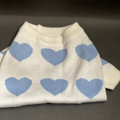 SUETER TEJIDO DE CORAZONES DEELI MUY SUAVE Y ELEGANTE. NO TIENE BOTNES NI CIERRE.