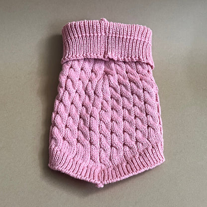 SUETER TEJIDO CUELLO TORTUGA, DE BUENA CALIDAD, CALIENTITO PARA RAZAS PEQUEÑAS. COLOR ROSA