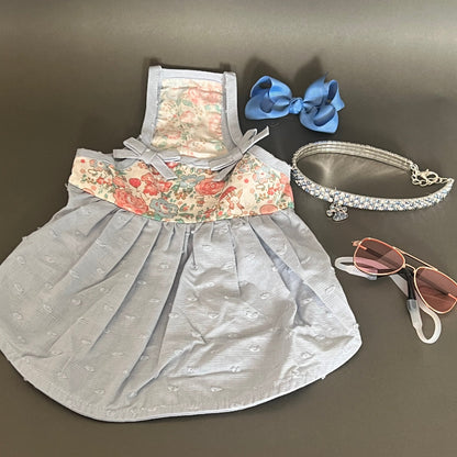 VESTIDO DE VERANO, ALGODON, TELA CON TEXTURA.PARA RAZAS PEQUEÑAS