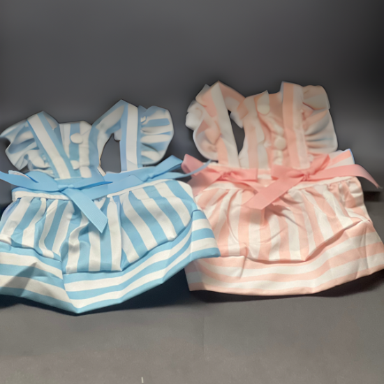 VESTIDO DE RAYAS  CON MOÑITOS COMODO Y COQUETO