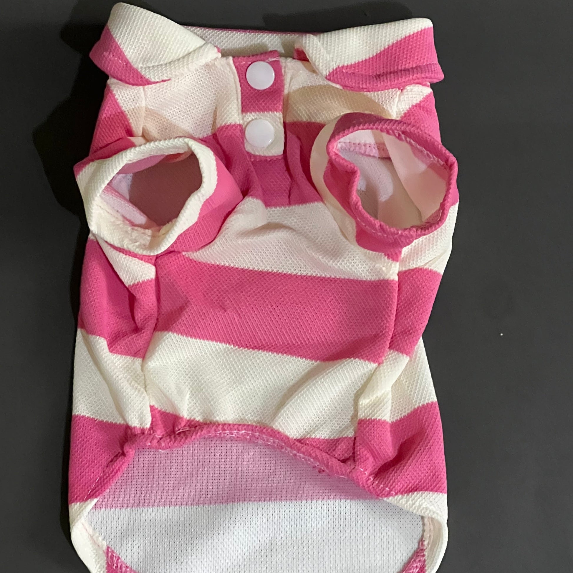 polo rayas fresca, liviana, muy comoda, para perro y gato de raza mini hasta mediana. color rosa