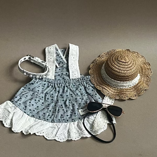 VESTIDO DE ALGODON PARA PERRO O GATO, LIGERO, FACIL DE USAR COMODO